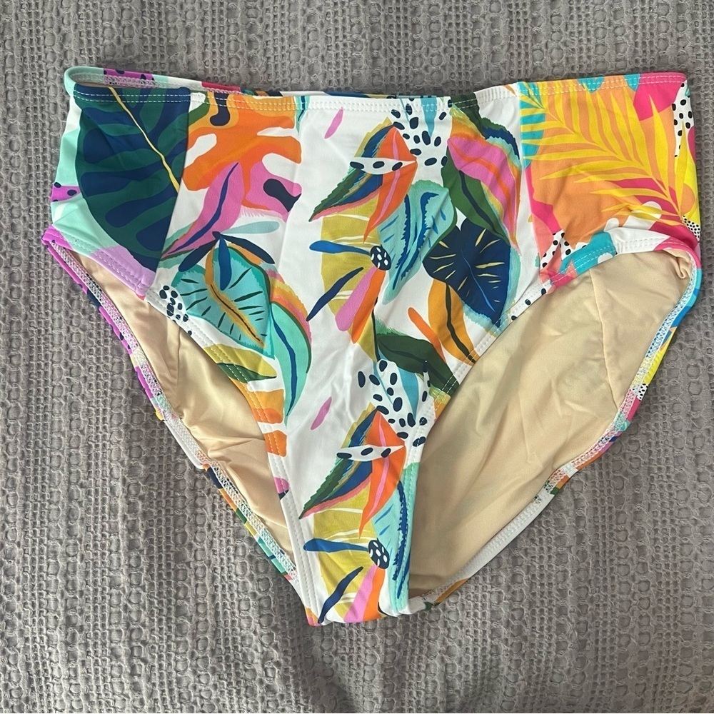 Palms Away by Red Dress - Colorful Tropical Print Bikini Bottom